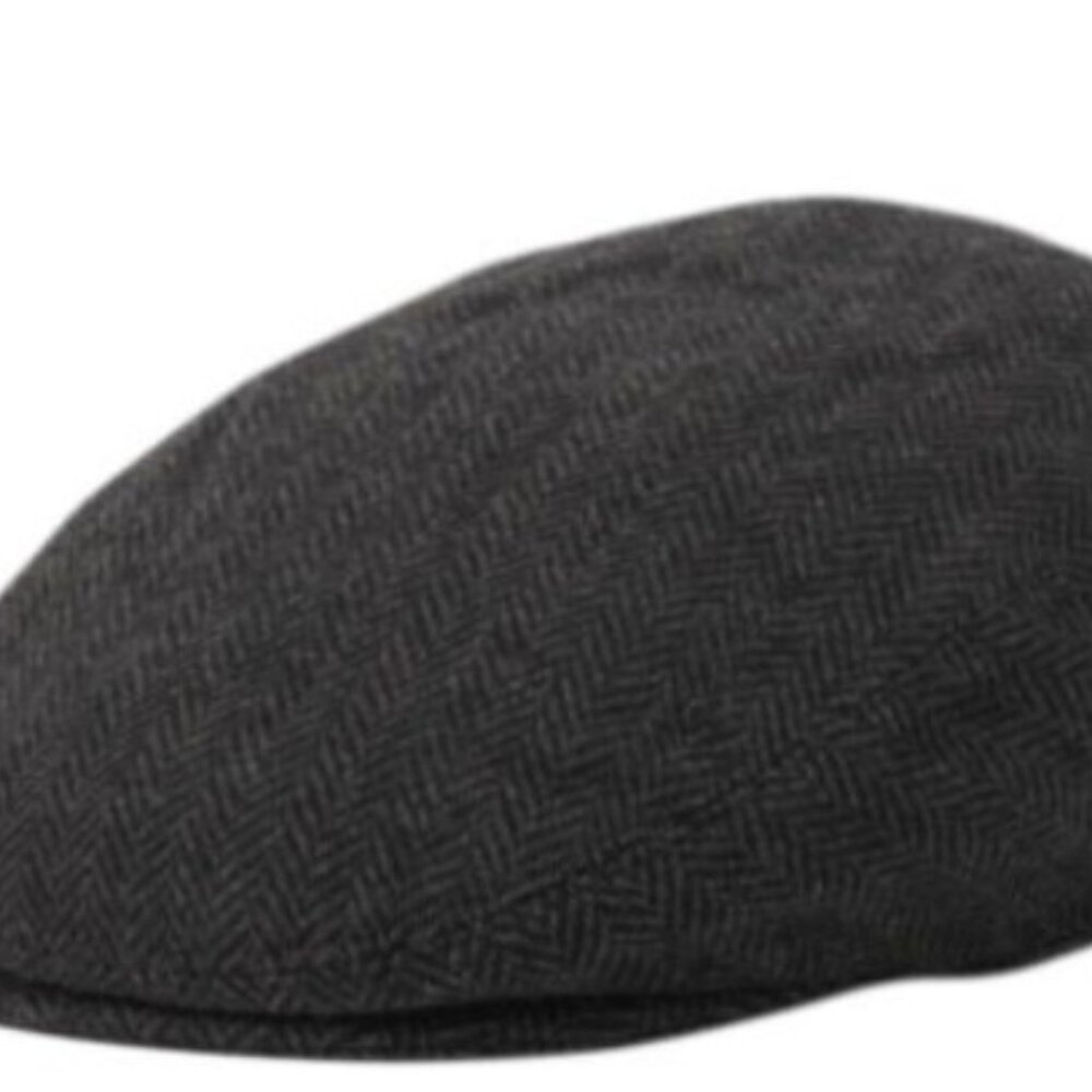 Herringbone Wool Gray Ivy Caps W/satin Quilted Lining